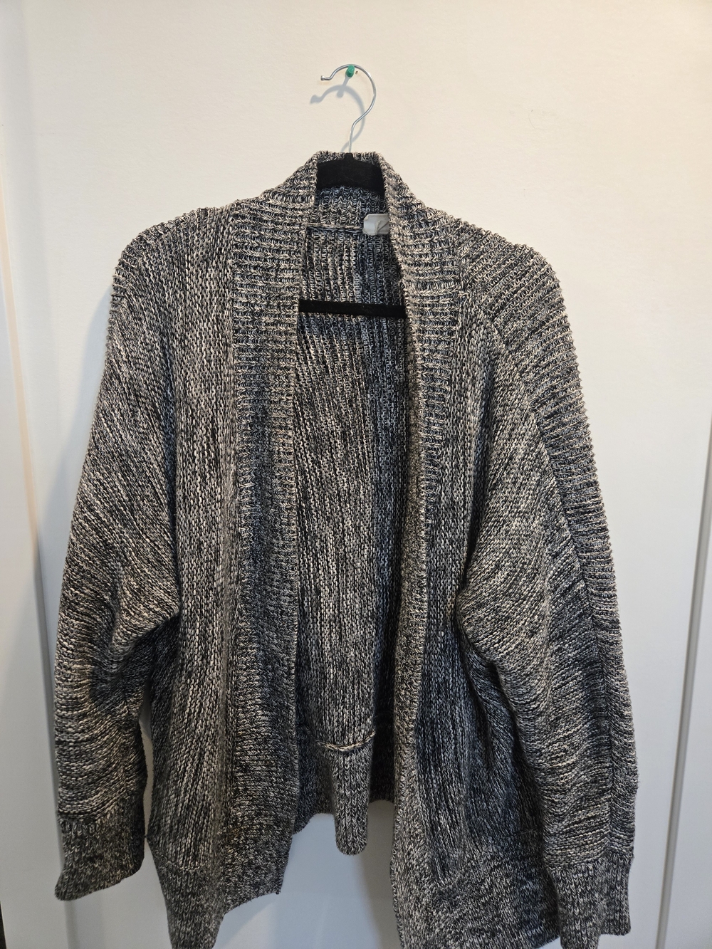GAP Marled Open-Front Cardigan - Black & White